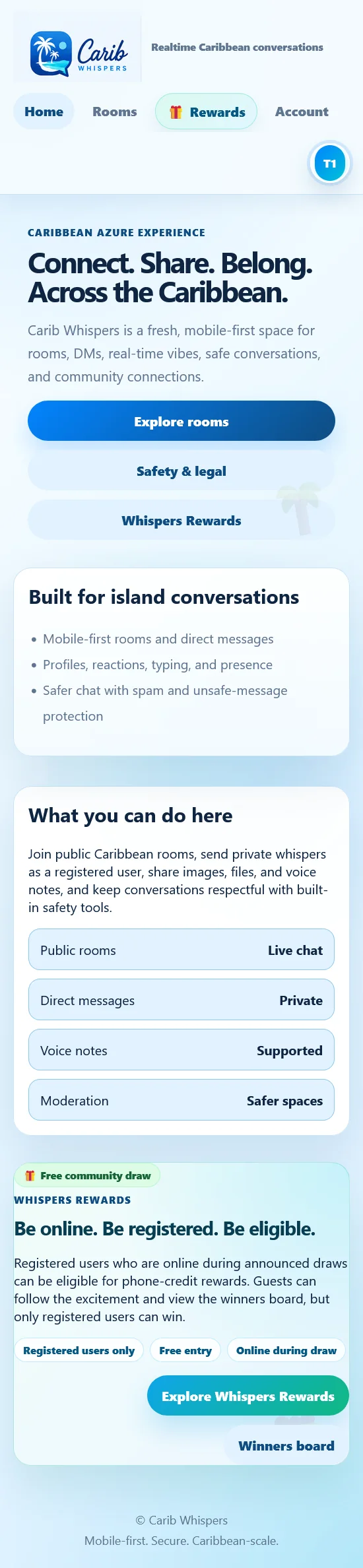 Mobile home page